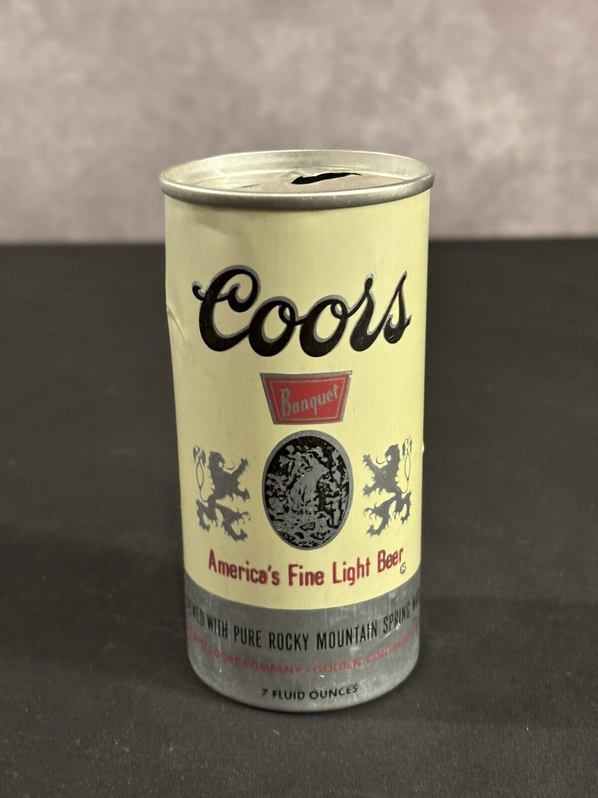 Coors Banquet America’s Fine Light Beer Can Pull Tab Aluminum 7oz 1970’s Vintage