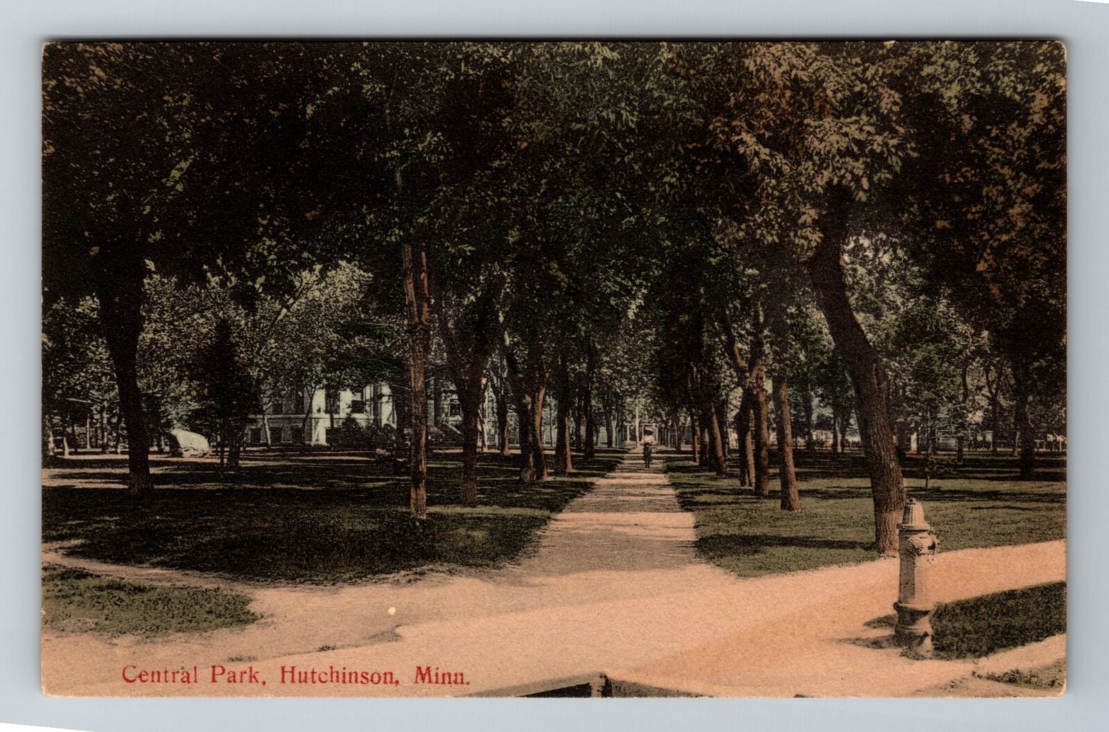 Hutchinson MN-Minnesota, Central Park, Antique Vintage Souvenir Postcard