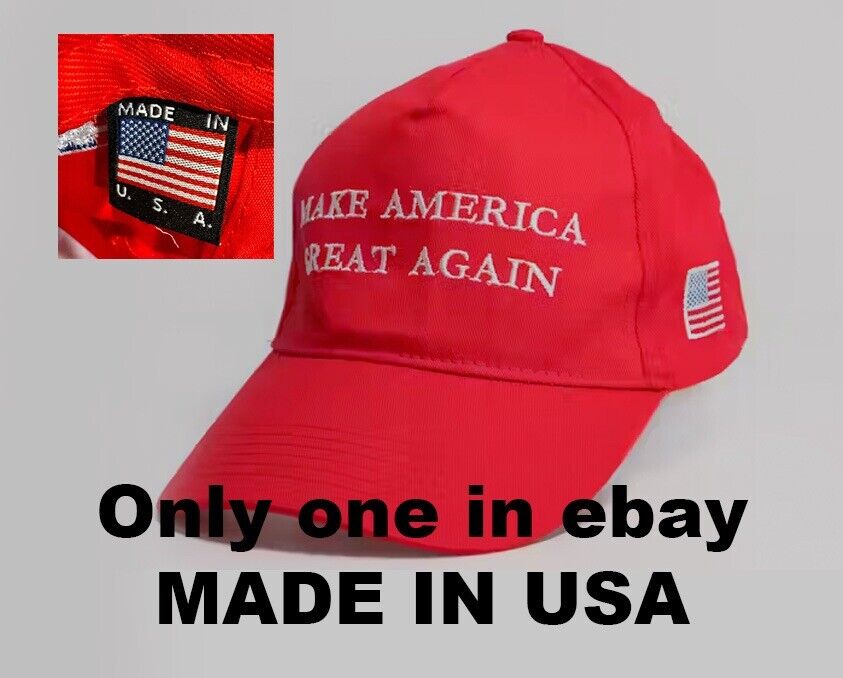 Made In USA Trump 2024 MAGA RED Baseball Cap Make America Great Again