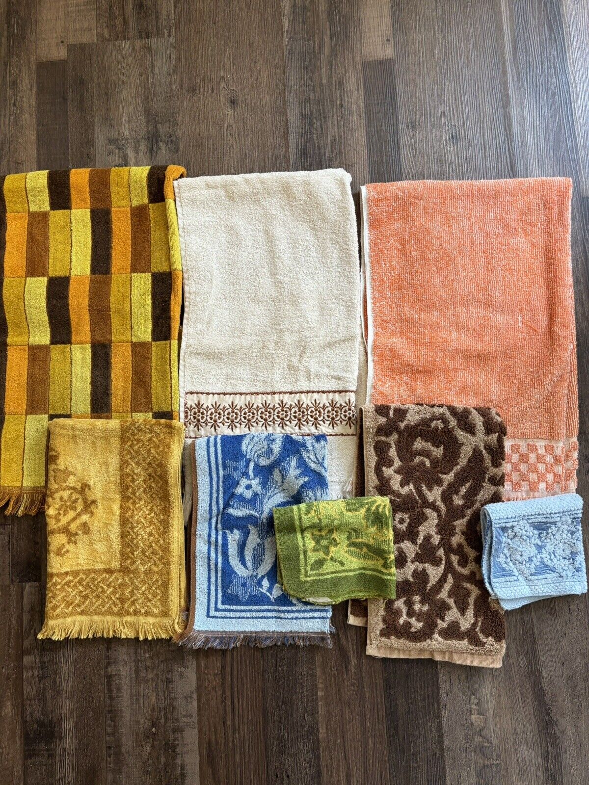 Vintage 1970’s Lot Of Bath And Hand Towels And Washcloths Sears Cannon