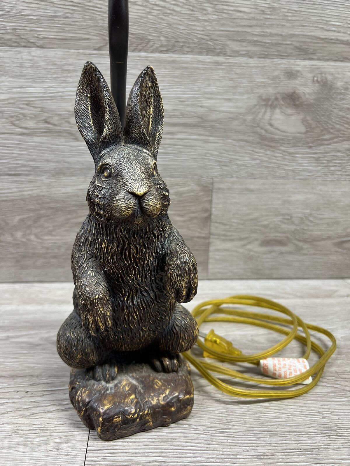 Vintage Brown Bunny Rabbit Lamp Resin Solid Very Nice Pair Available Fast Ship
