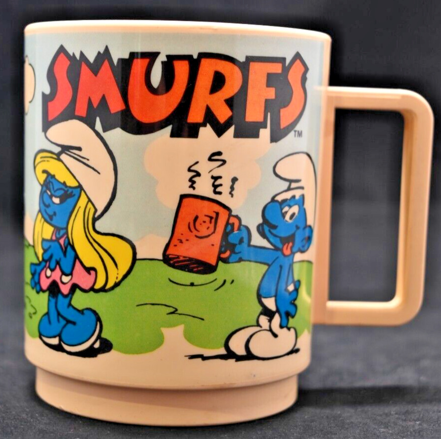 Vintage SMURF Mug Cup 1980 Made in USA Deka