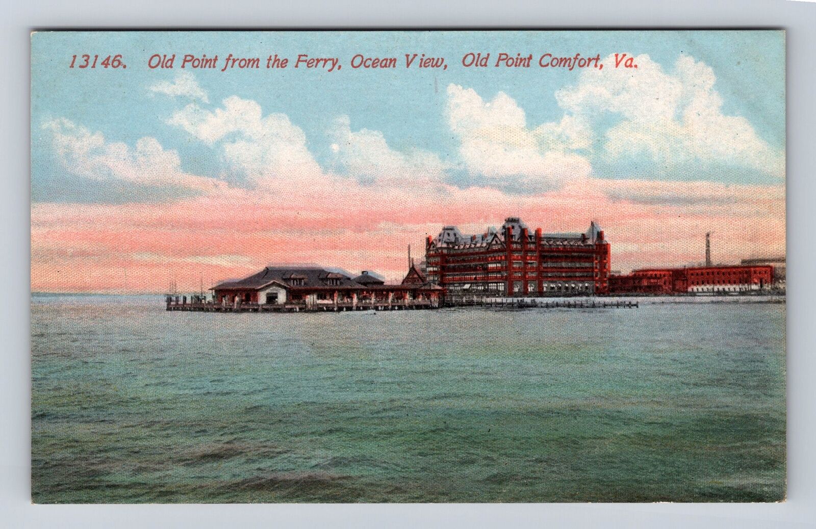 Old Point Comfort VA-Virginia, Old Point From The Ferry, Vintage Postcard