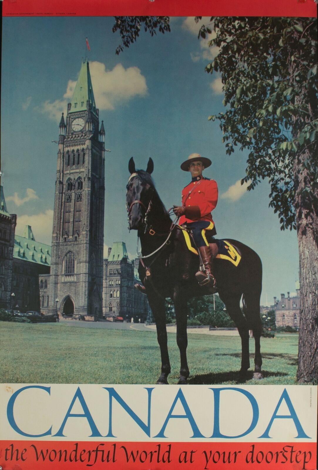 c. 1959 Canada The Wonderful World at Your Doorstep Travel Poster Original