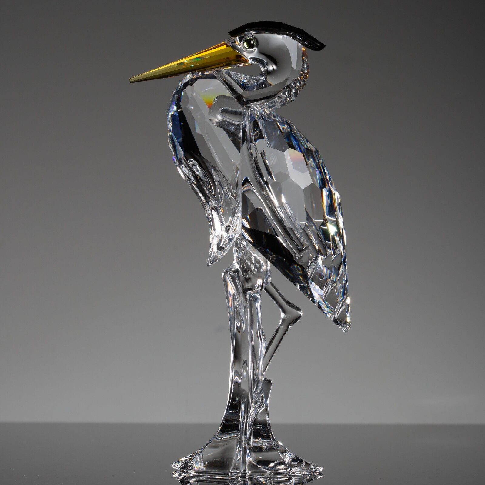 Swarovski Silver Crystal Heron  Bird Figur ine - Feathered Beauties - 221627