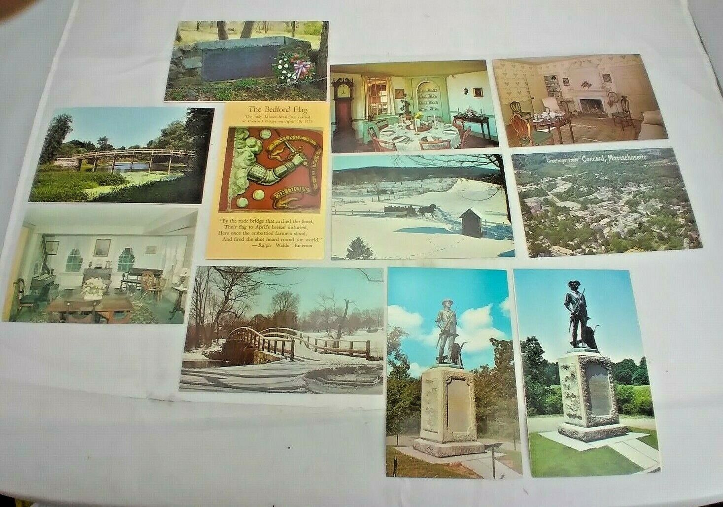 11x Concord Massachusettes Postcards Vintage