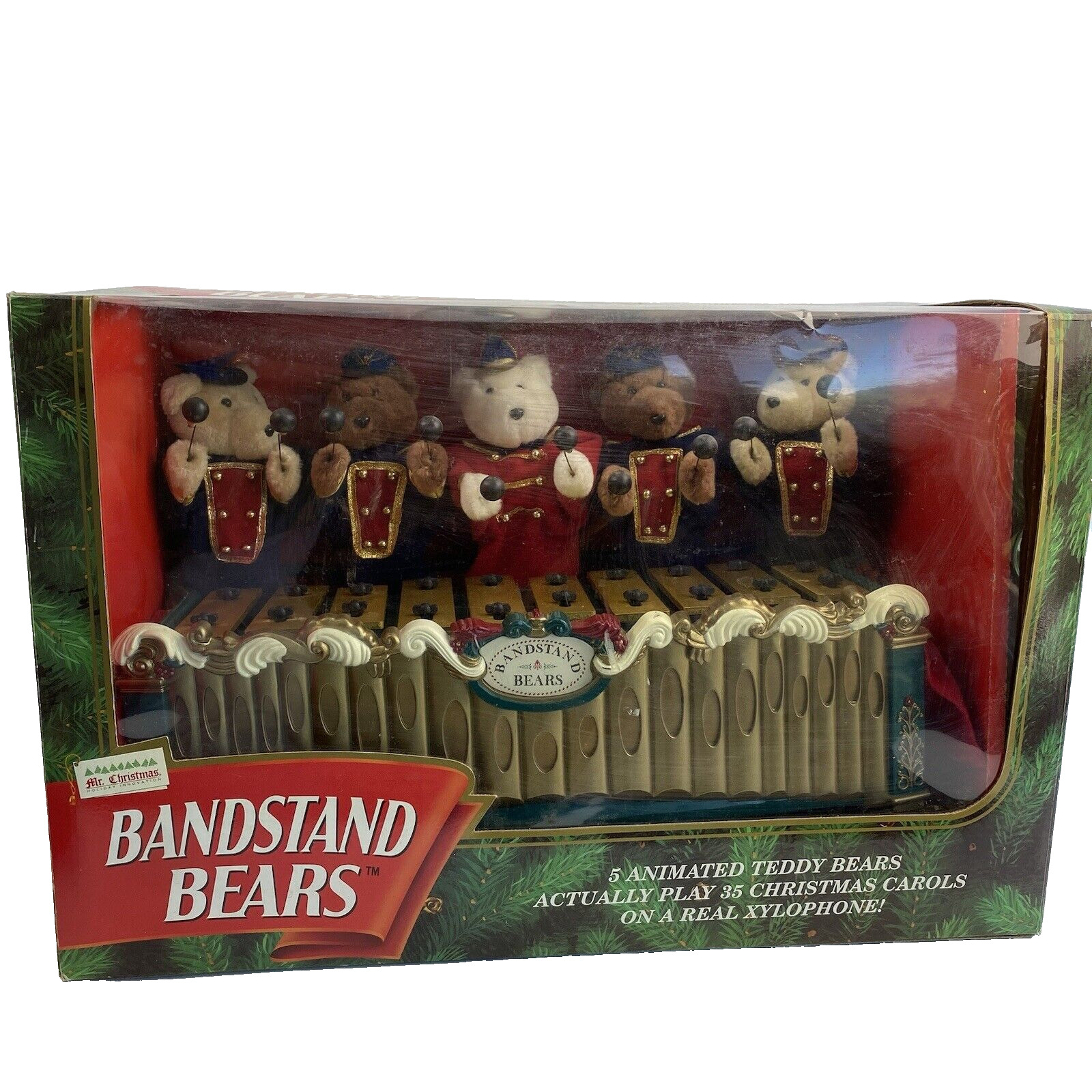 Mr. Christmas Bandstand Bears Musical 5 Animated Teddy Bears Xylophone 35 Carols