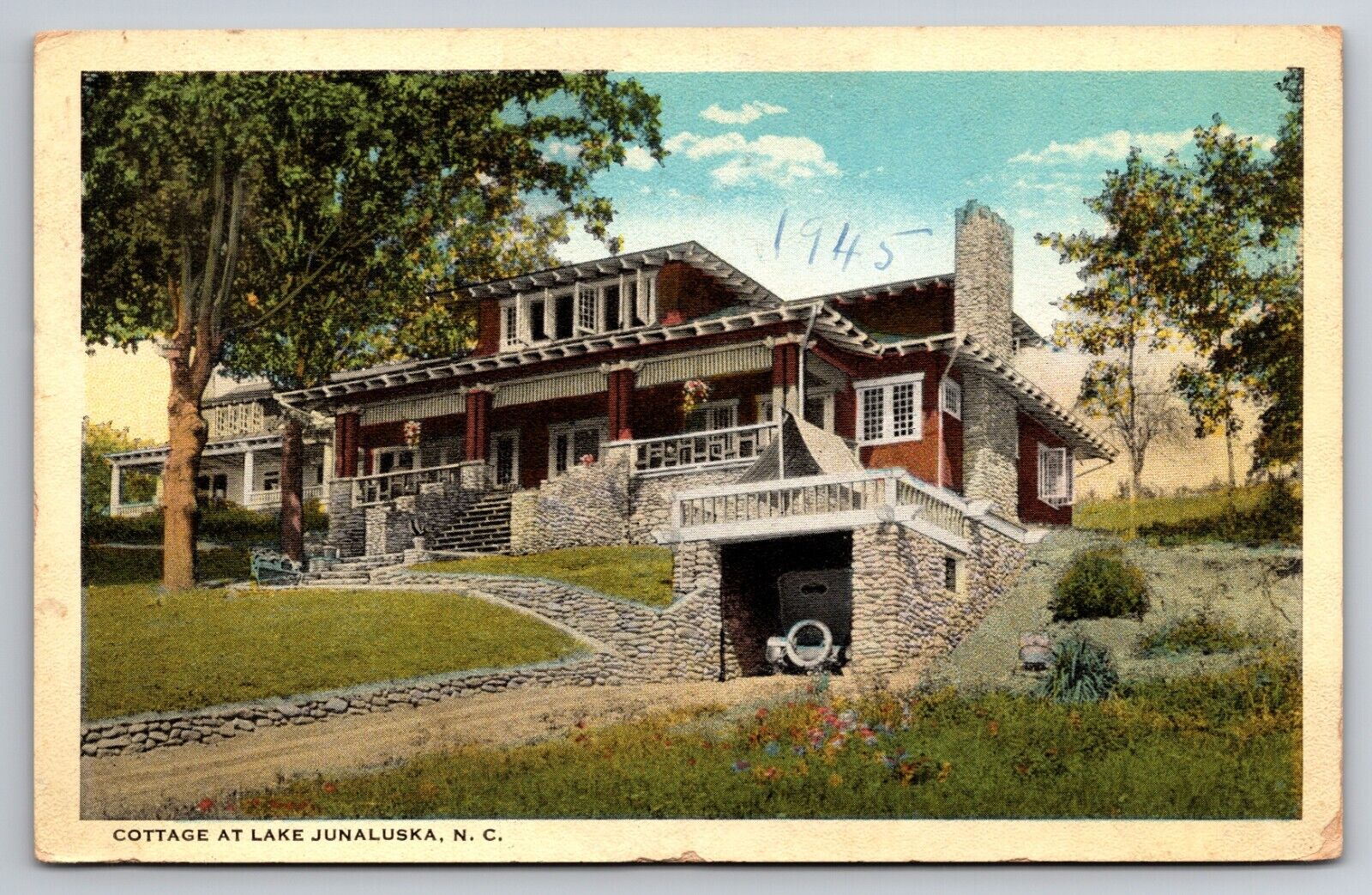 Cottage at Lake Junaluska North Carolina NC c1930 Postcard