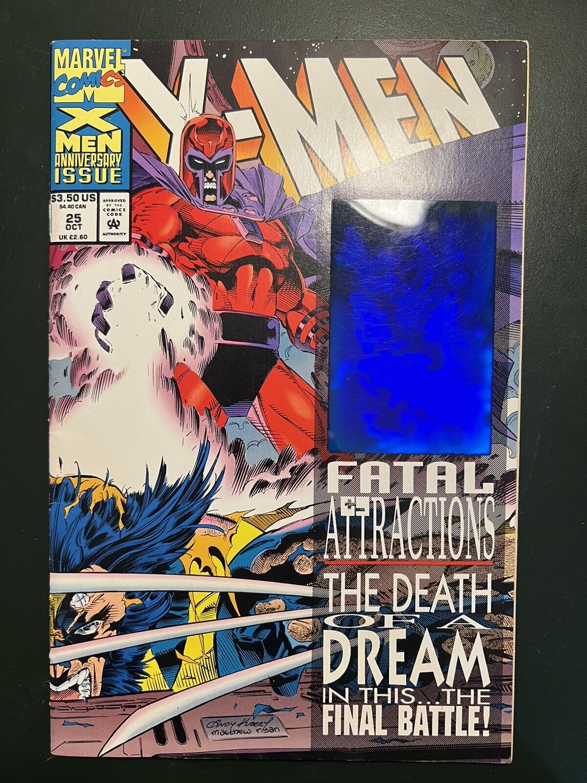 X-Men #25 Anniversary Issue Lenticular Card Cover The Death Of A Dream 1993