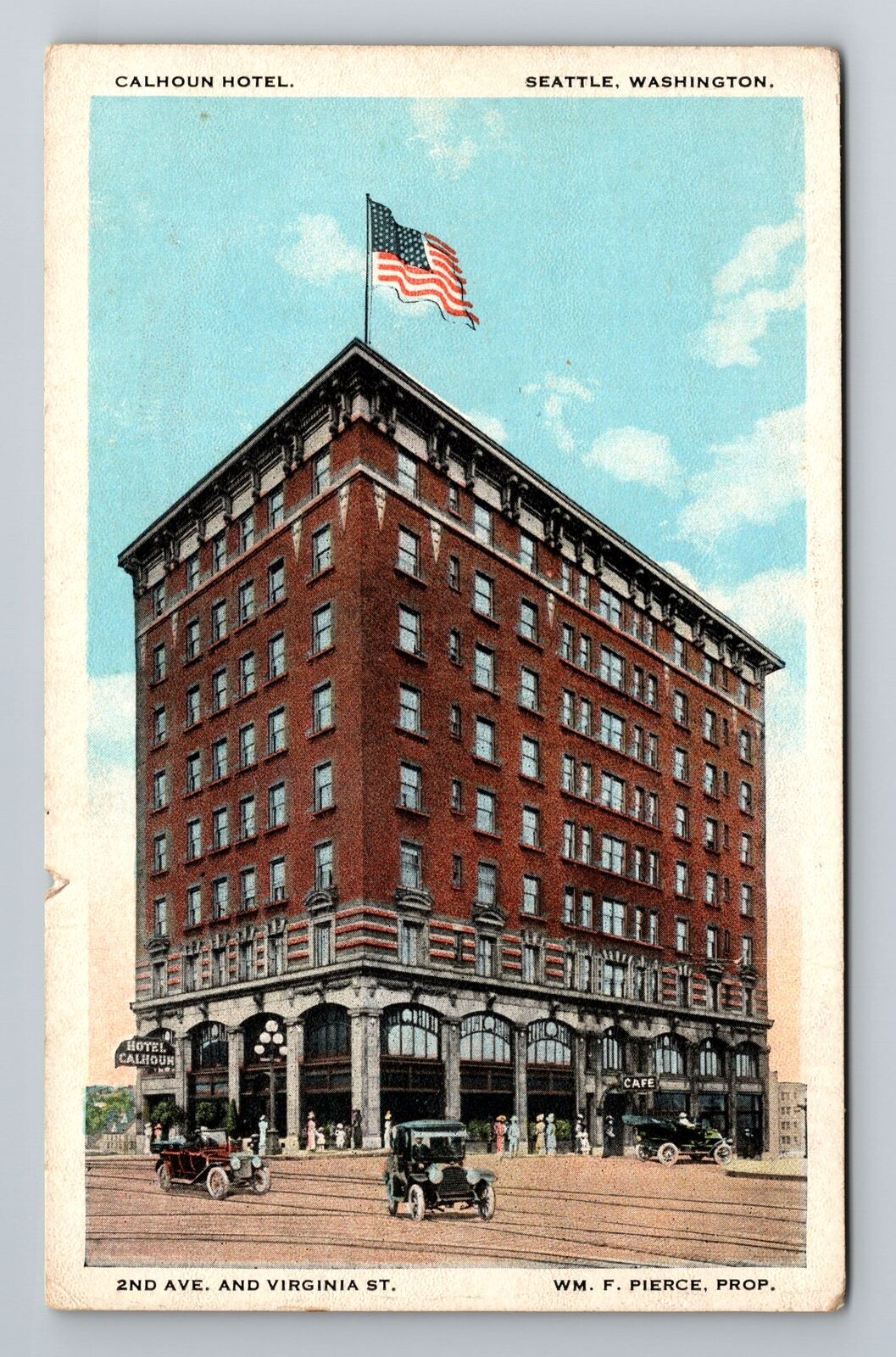 Seattle WA-Washington, Calhoun Hotel, Advertising, Antique, Vintage Postcard