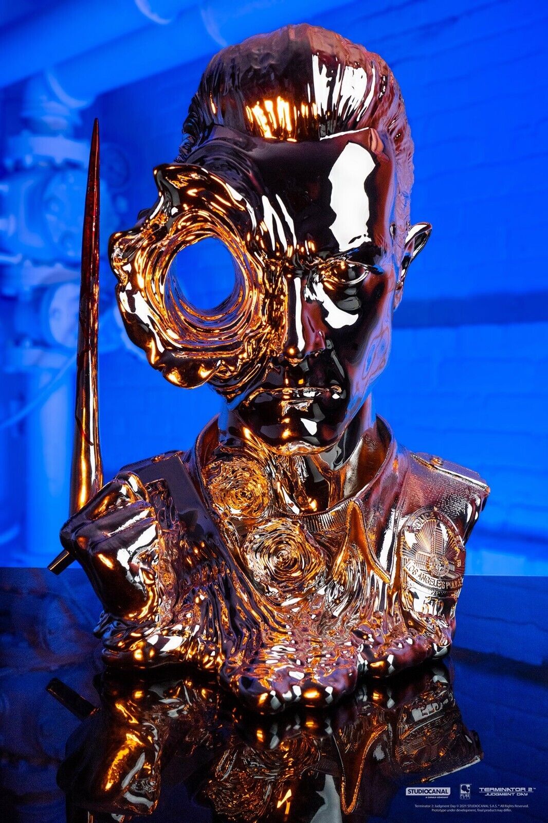 Purearts Terminator T1000 Robot Liquid Metal Mask 17in Bust Statue Pre-sale