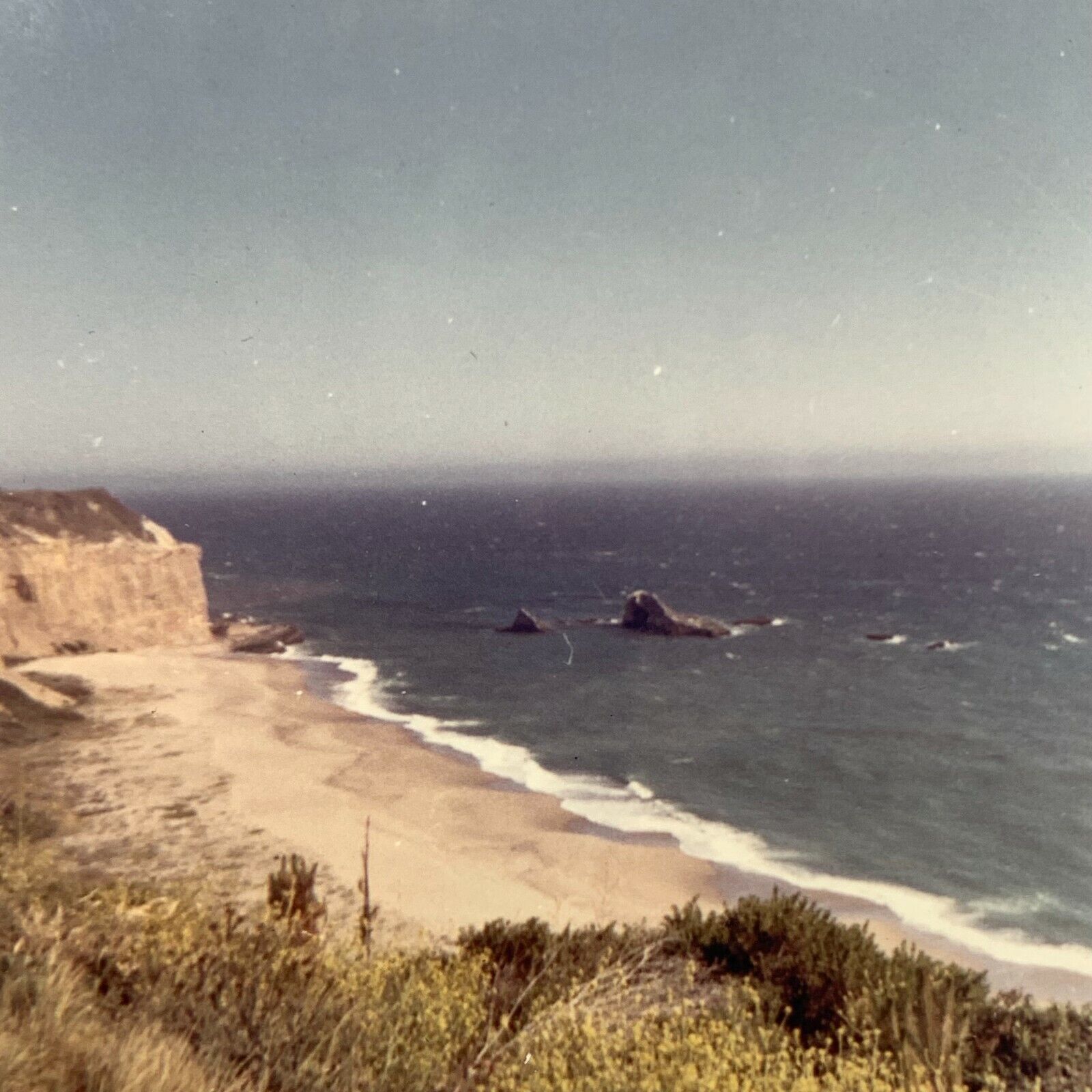 AgA) Found Photo Photograph Snapshot 1969 Beach Shore Ocean Artistic Beautiful 