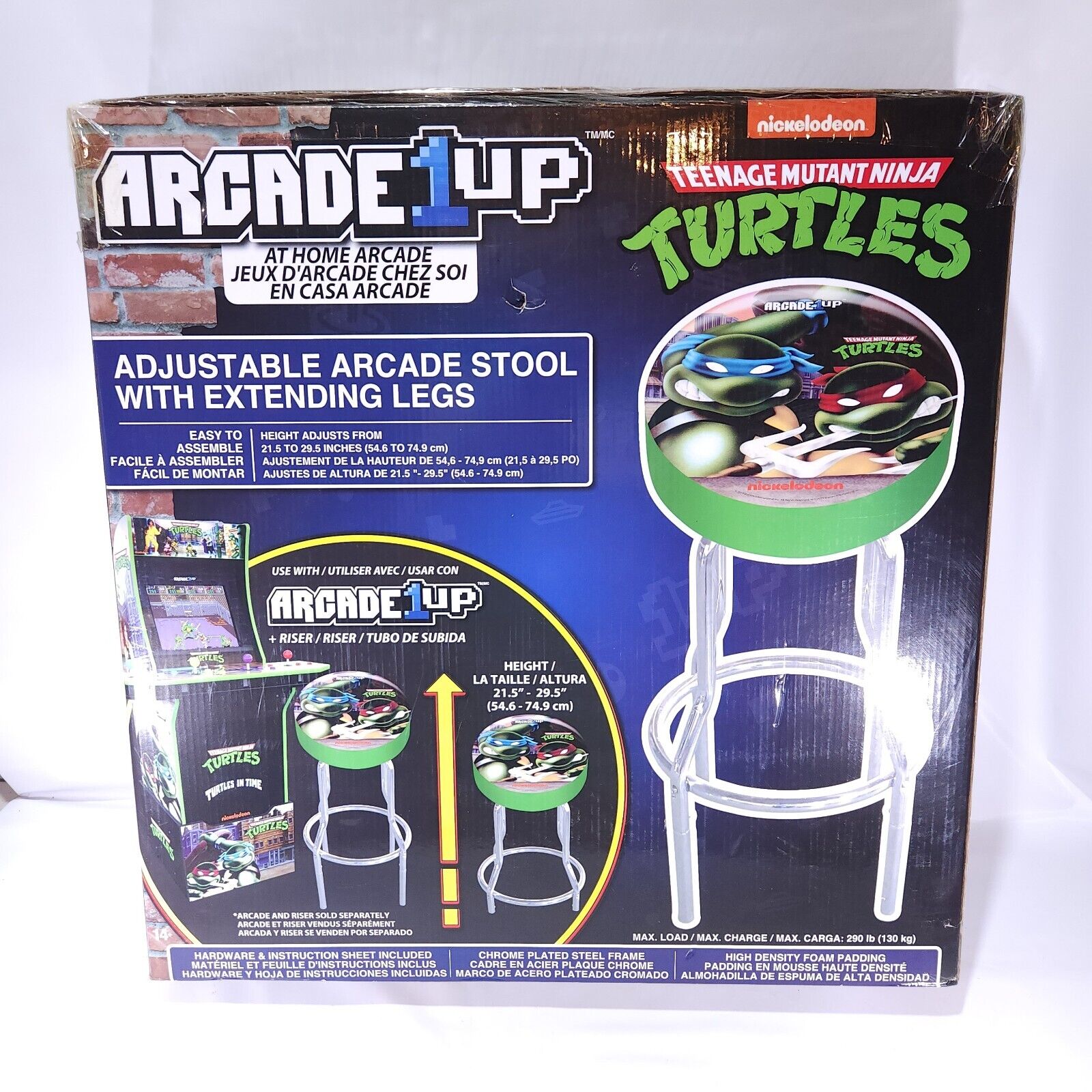 Arcade1up Teenage Mutant Ninja Turtles TMNT Adjustable Stool Open Box Complete