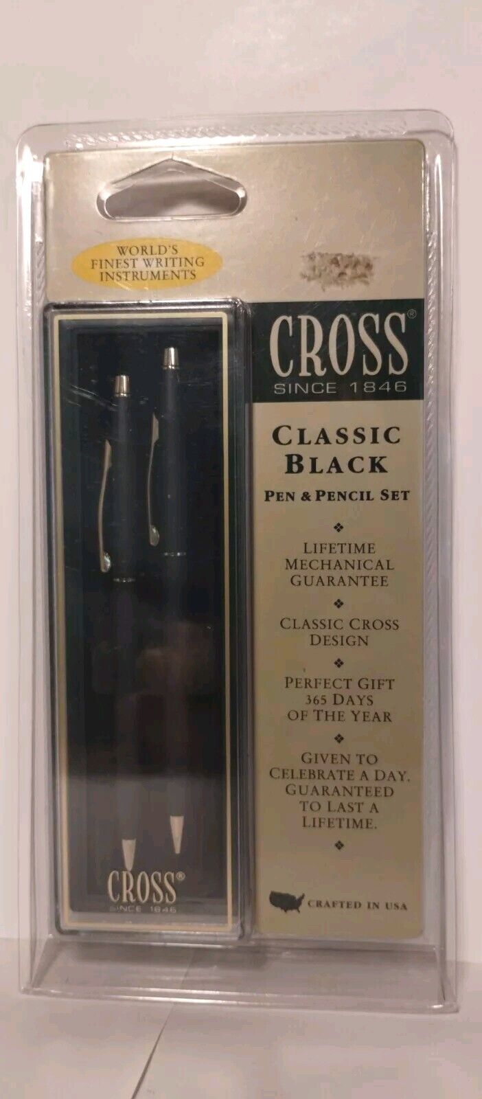 NEW-SEALED Cross Classic Black w/Gold Trim Ballpoint Pen/Pencil Set ULTRA RARE