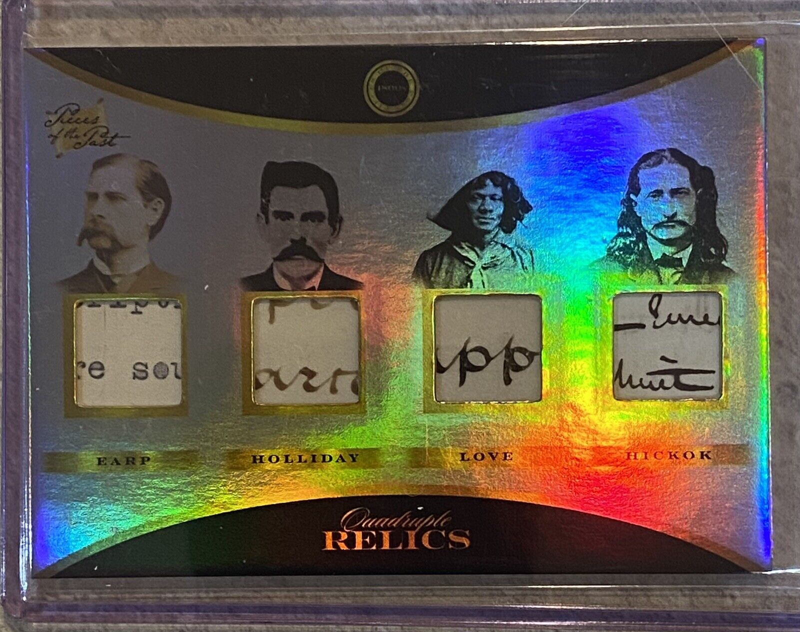 2024 PIECES OF THE PAST 1800’S WYATT EARP DOC HOLIDAY LOVE HICKOK QUAD RELIC