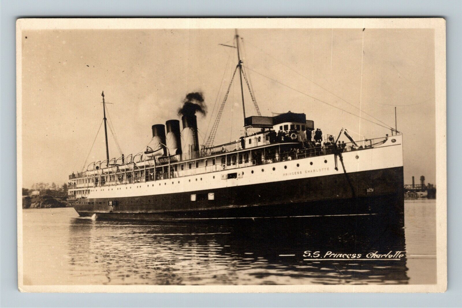 RPPC SS Princess Charlotte Steamship Real Photo Vintage Souvenir Postcard