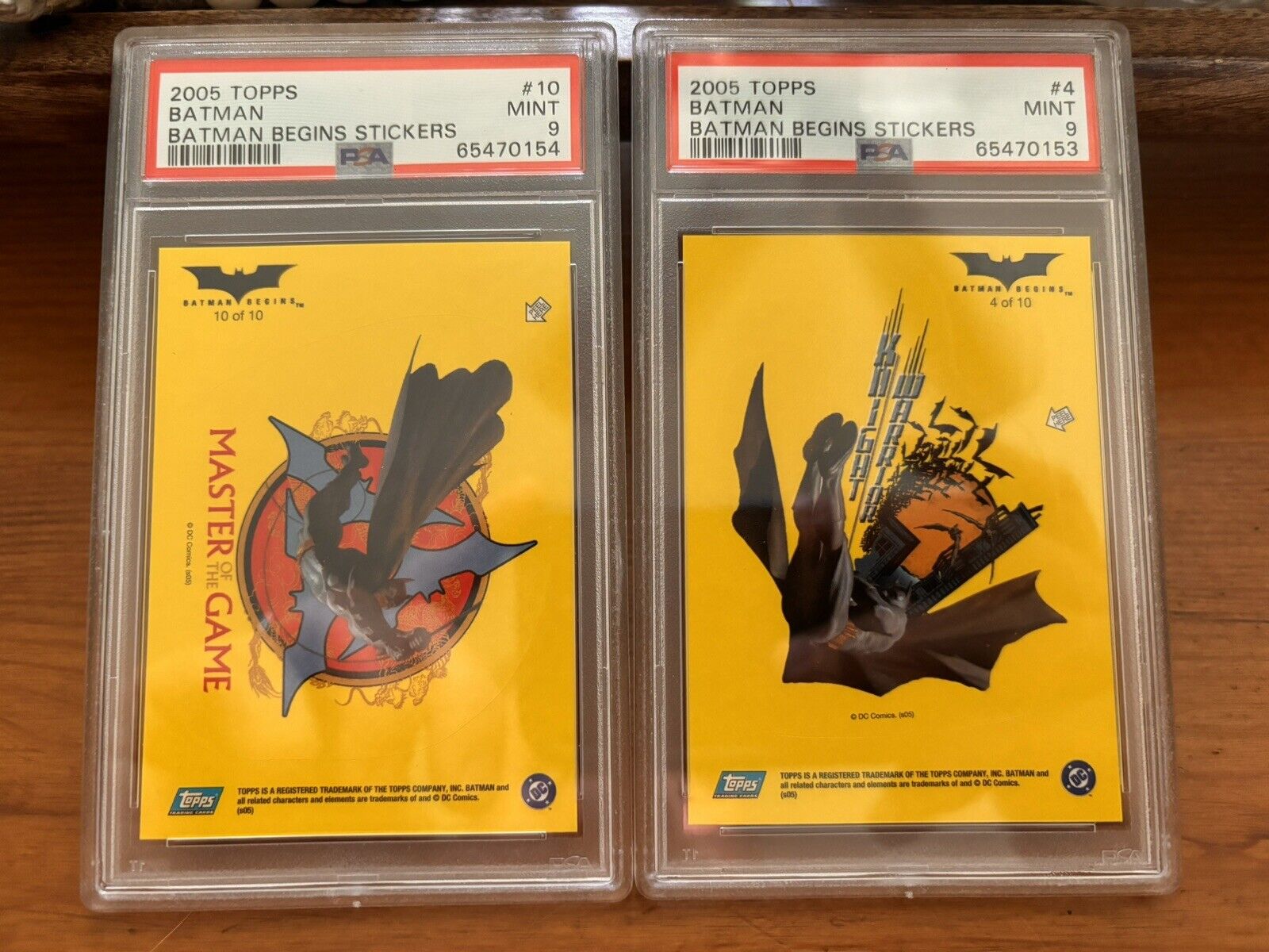 2005 Topps Batman Begins Stickers PSA 9 (both Cards)