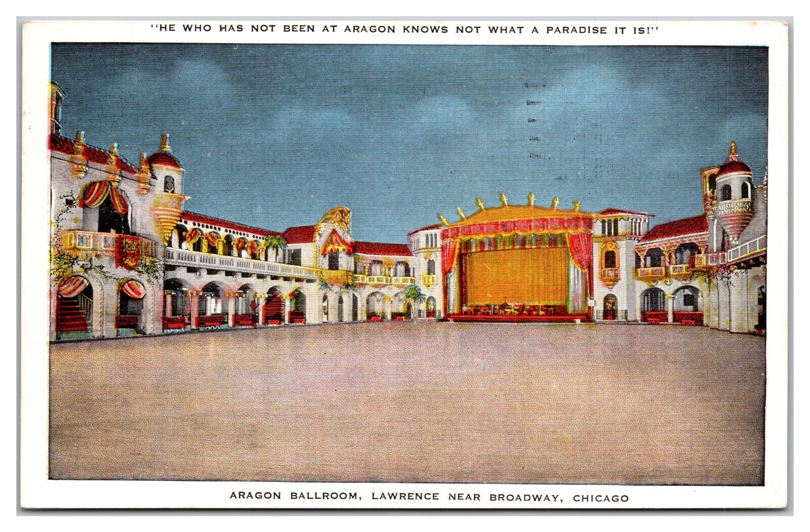 Aragon Ballroom, Lawrence Near Broadway, Chicago, Illinois Postcard