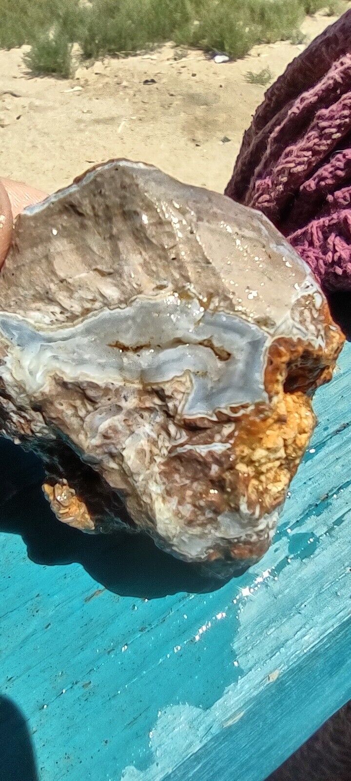 Chalcedony Center Geode With Feldpar Host Amazing Rough Specimen Agate
