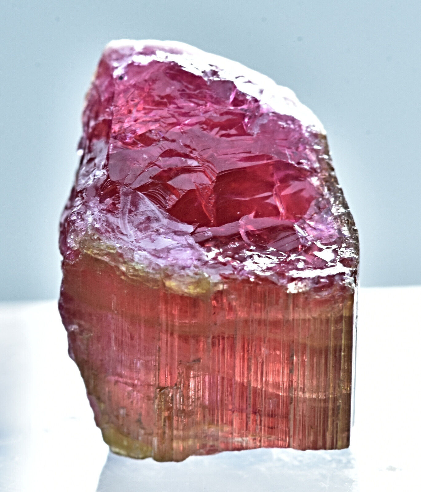 Superb Quality Partial Rubellite Tourmaline Crystal 17.85 Carat