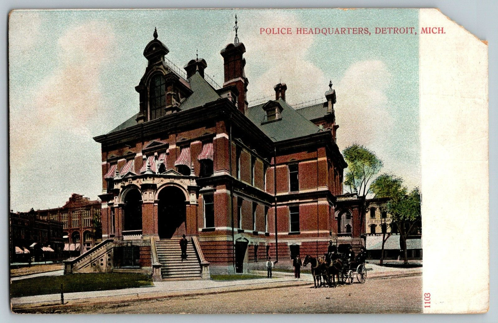 Detroit, Michigan - Police Headquarters - Vintage Postcard - Unposted