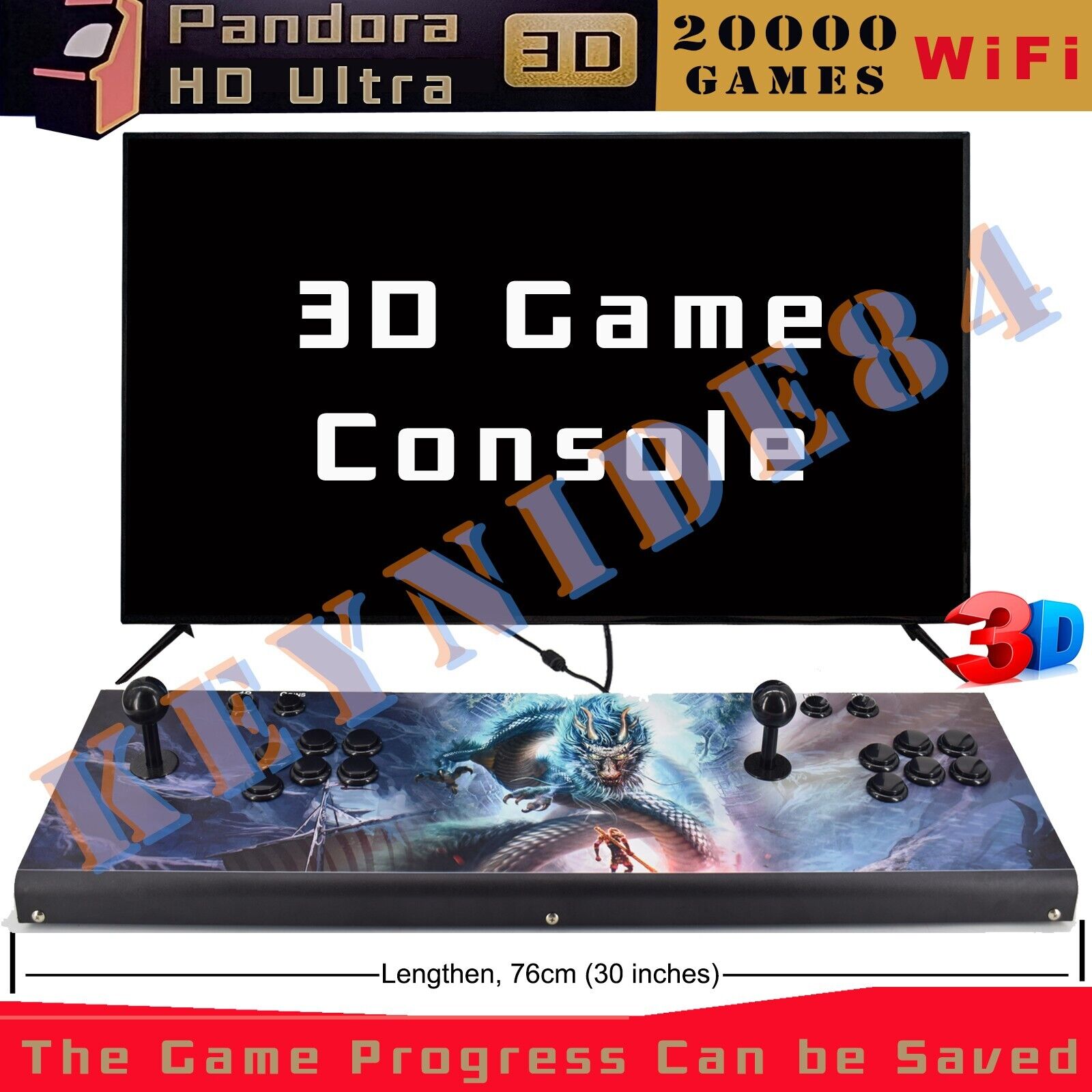 NEW 3D WiFi ALL Metal Lengthen 20000 Games Pandora's Box Home Arcade 2 Players