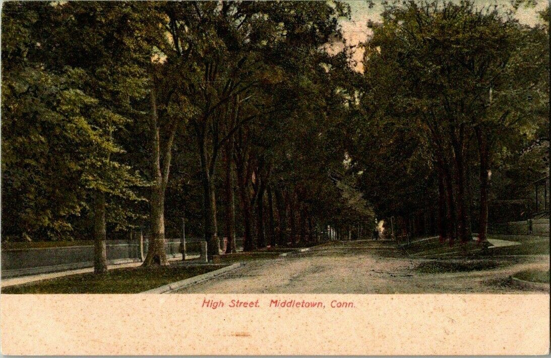 1907. MIDDLETOWN, CONN. HIGH STREET. POSTCARD L15