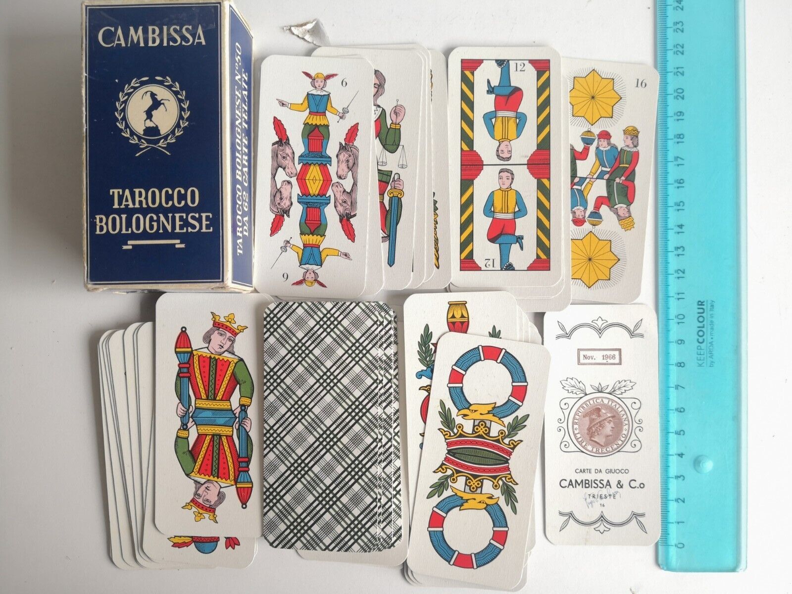 62 canvas cards Tarot Bolognese CAMBISSA 1966