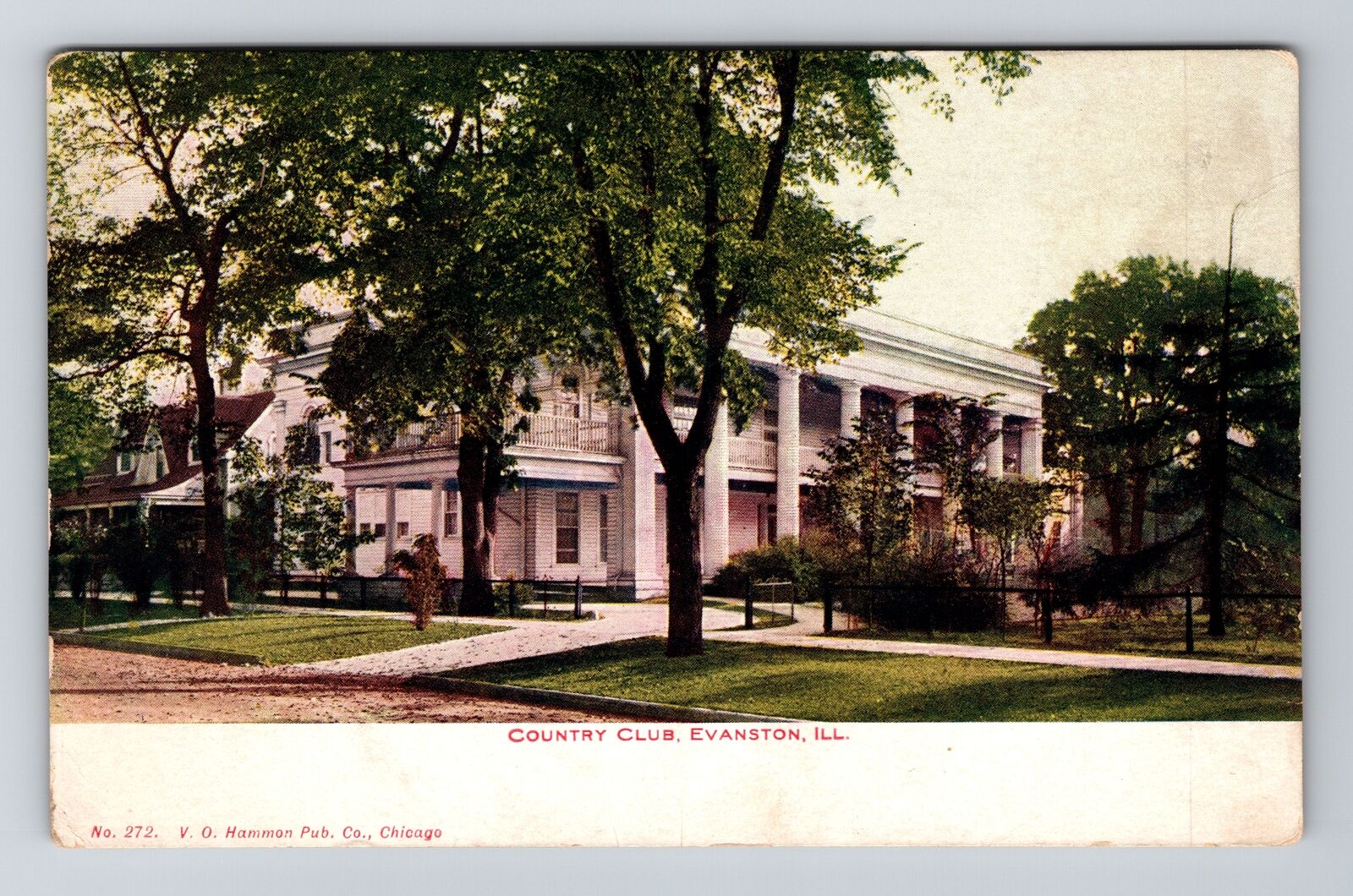 Evanston IL-Illinois, Country Club, Vintage Postcard