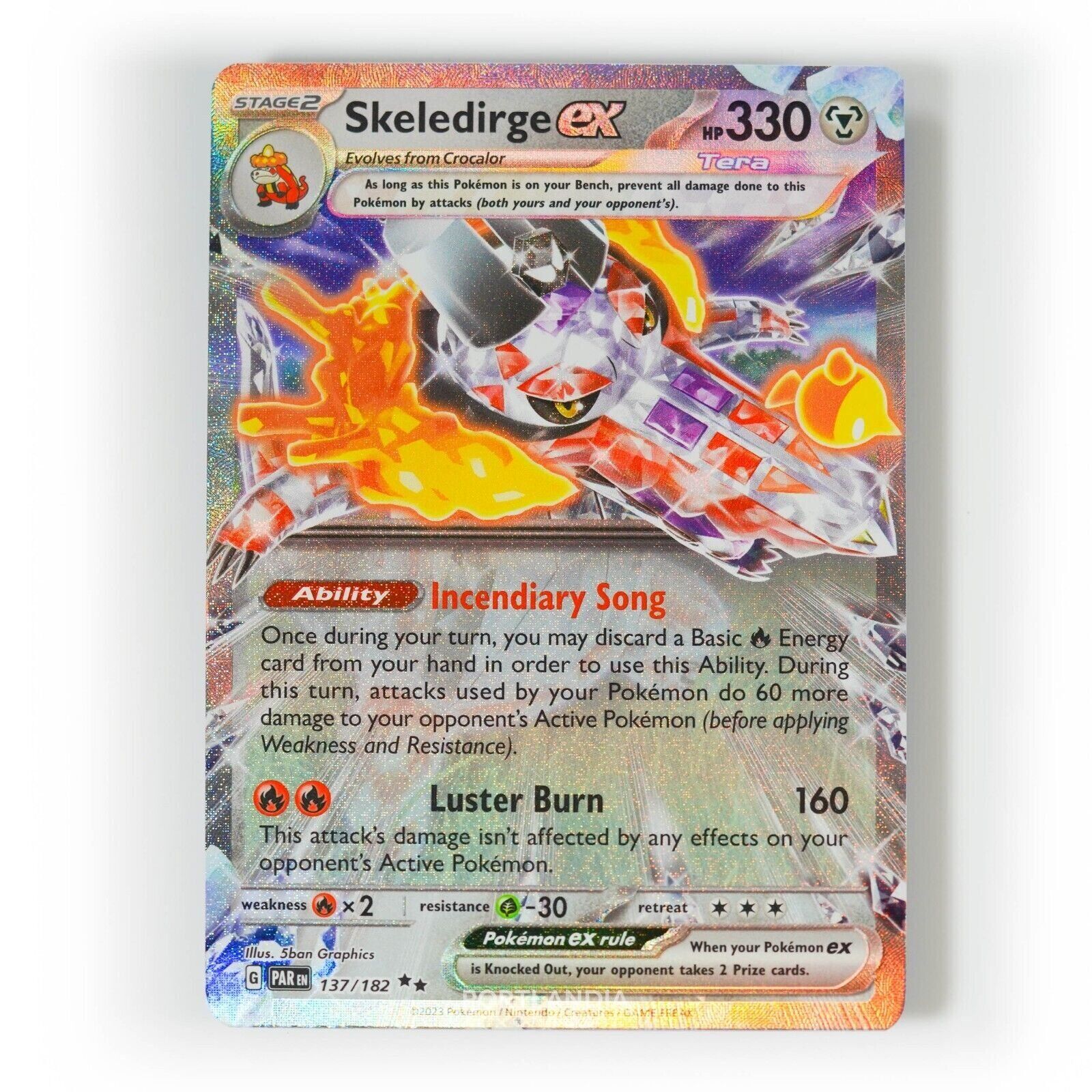 Pokemon - Skeledirge ex - 137/182 - SV Paradox Rift - Half Art Card