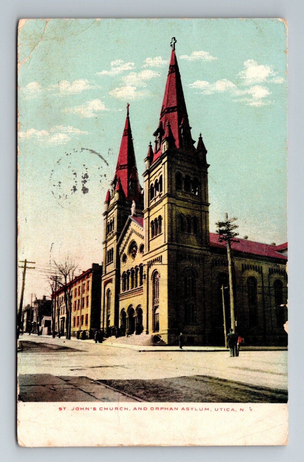 Utica NY-New York, St. John\'s Church & Orphan Asylum, c1908 Vintage Postcard