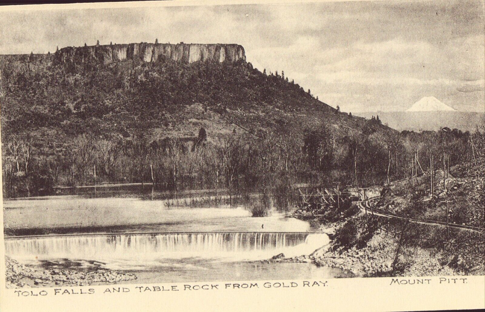 Tolo Falls and Table Rock from Gold Ray - Mount Pitt UDB Postcard