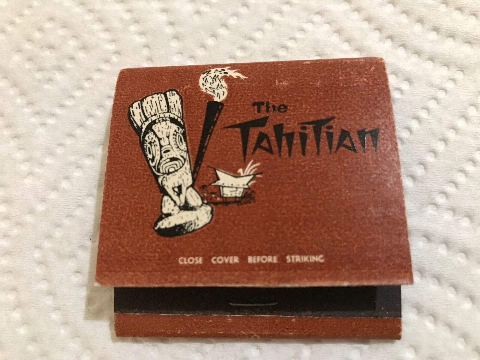 Vintage Tiki Matchbook The Tahitian Restaurant Studio City CA Full Unstruck