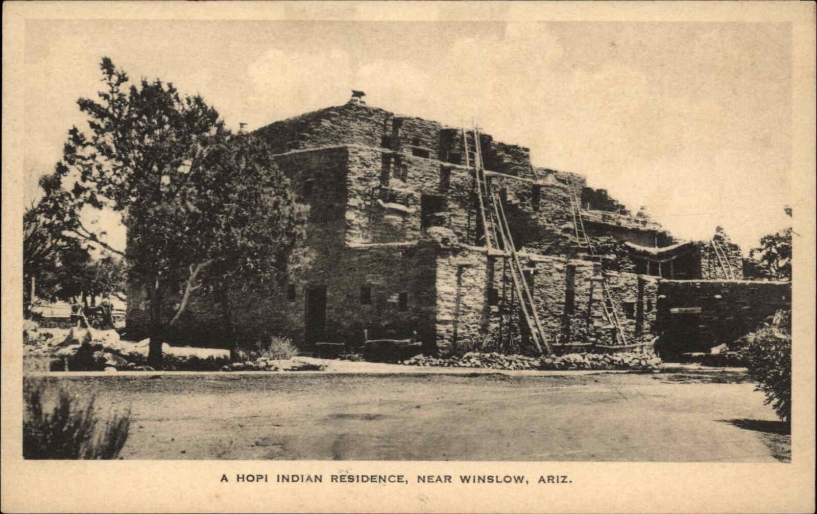 Winslow Arizona AZ Hopi American Indian Residence Vintage Postcard