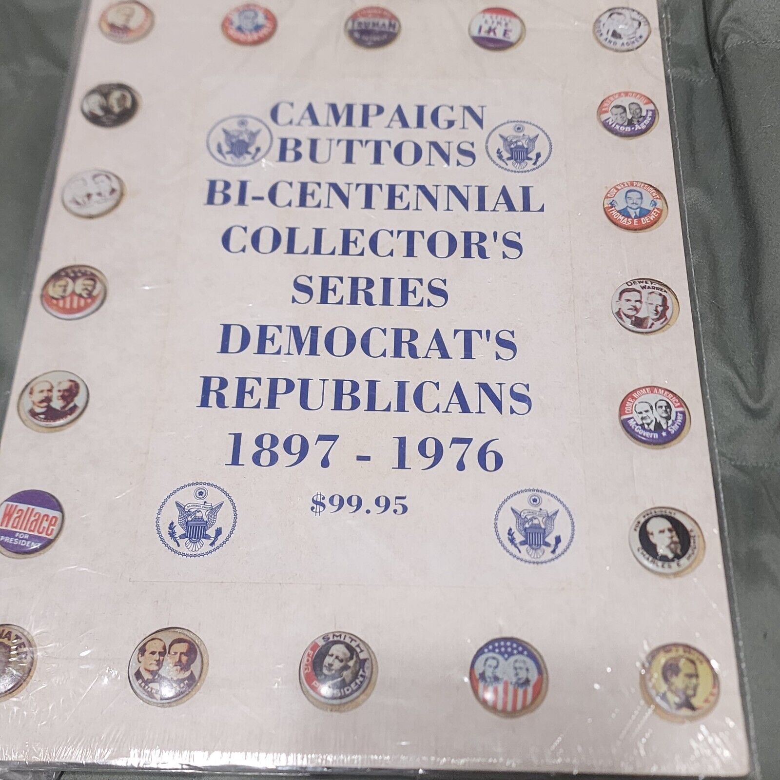 Vintage Campain Buttons Bi-Centennial 3 Collector’s Series Boards Lot 1897-1976 