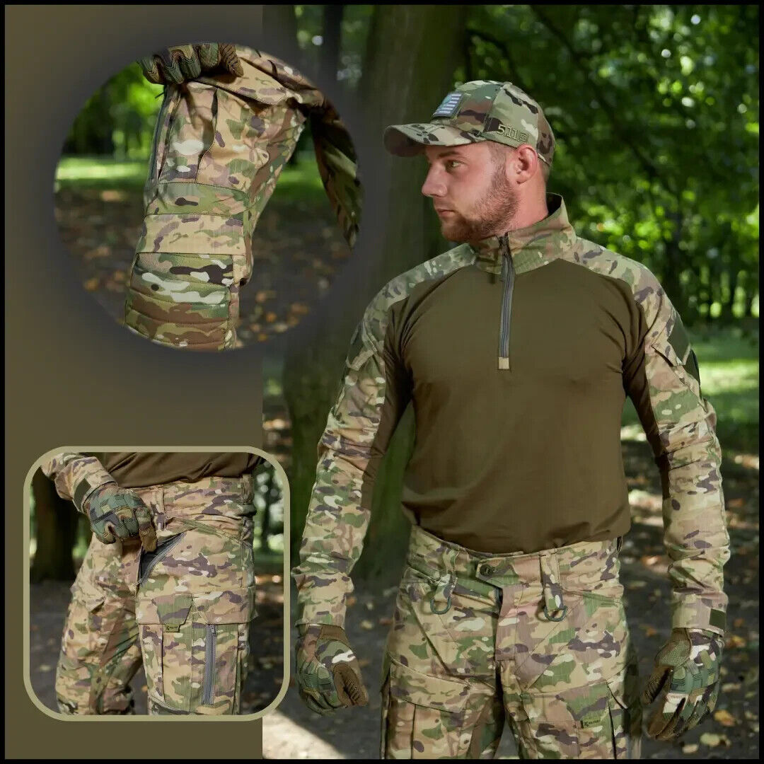 Men's summer hunting suit multicam, tactical and uniform clothing, multicUkraine