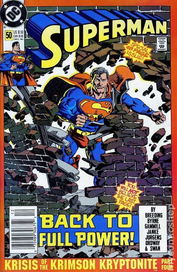 Superman #50 VF+ 8.5 1990 Stock Image