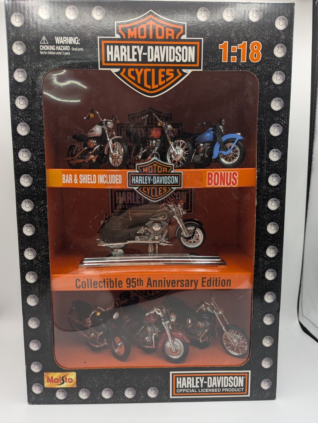 Harley Davidson Collection 95th Anniversary Edition, 7 Motorcycles 1:18 NIB
