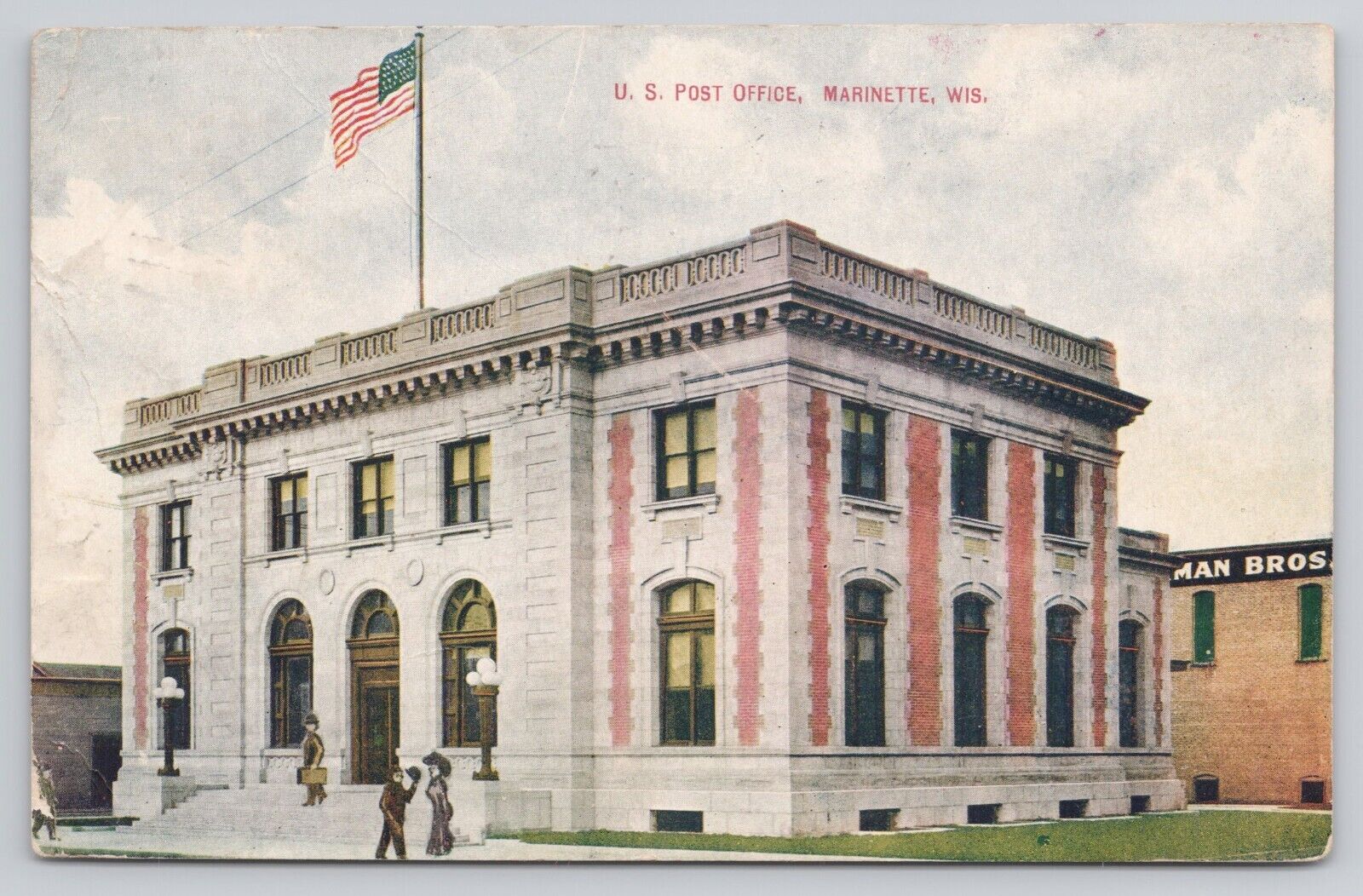 La Crosse Wisconsin WI US Post Office Antique 1910 Postcard