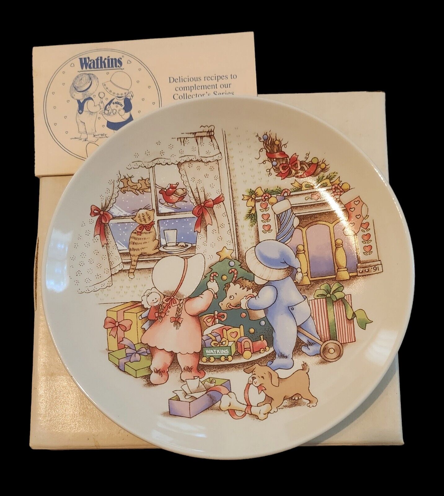 Vintage Watkins Country Kids Collector's Dessert Plate - Christmas is Love