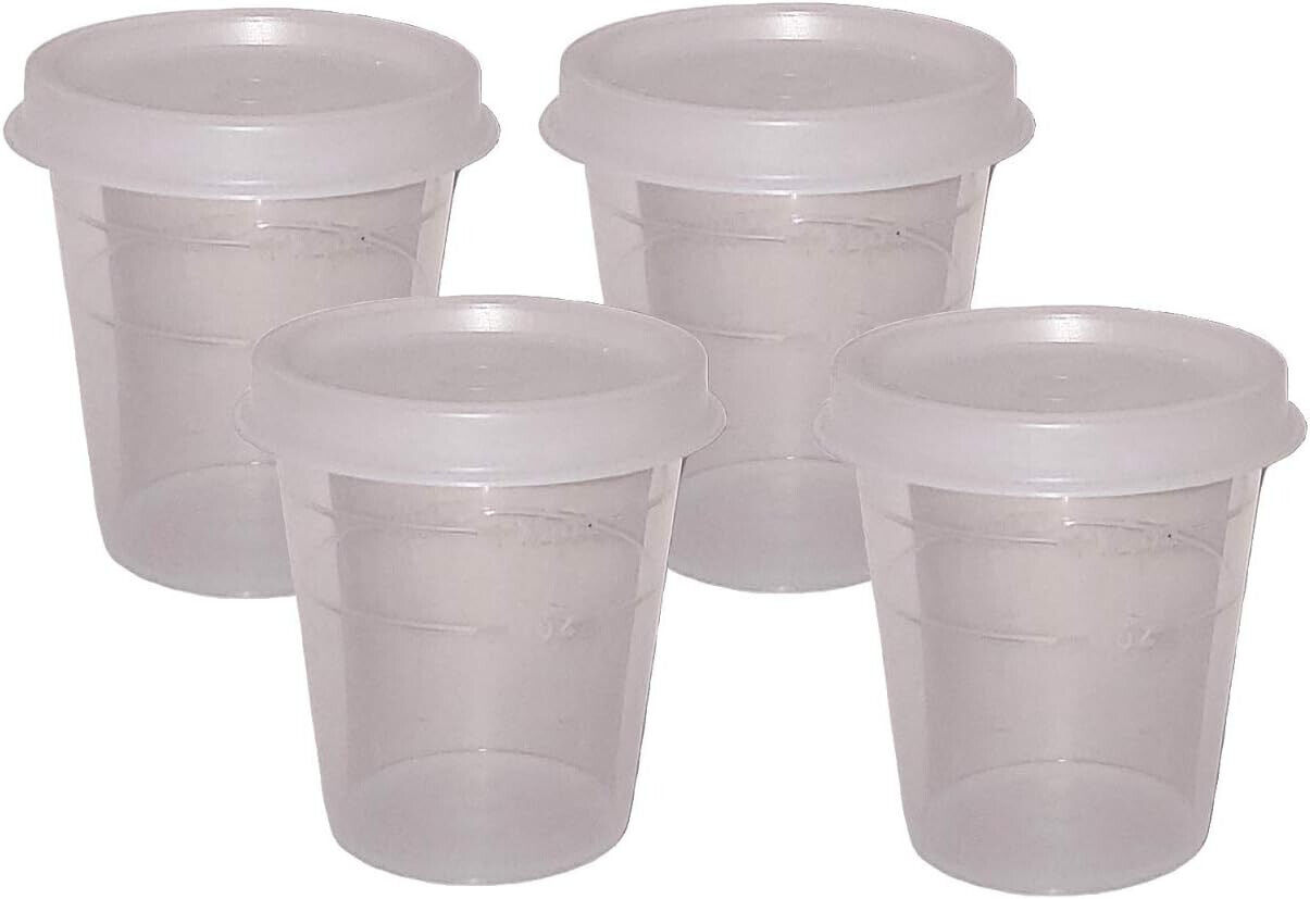 Tupperware New Classic Clear Tupper Minis Set of 4 Midgets 2 oz With Sheer Seals