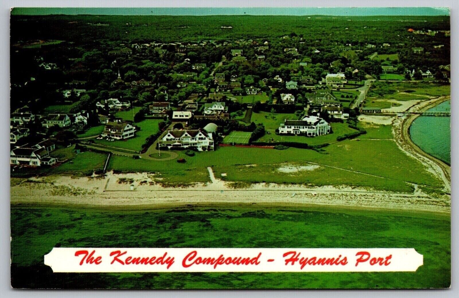 Kennedy Compound Hyannis Port Cape Cod Massachusetts Birds Eye View VNG Postcard