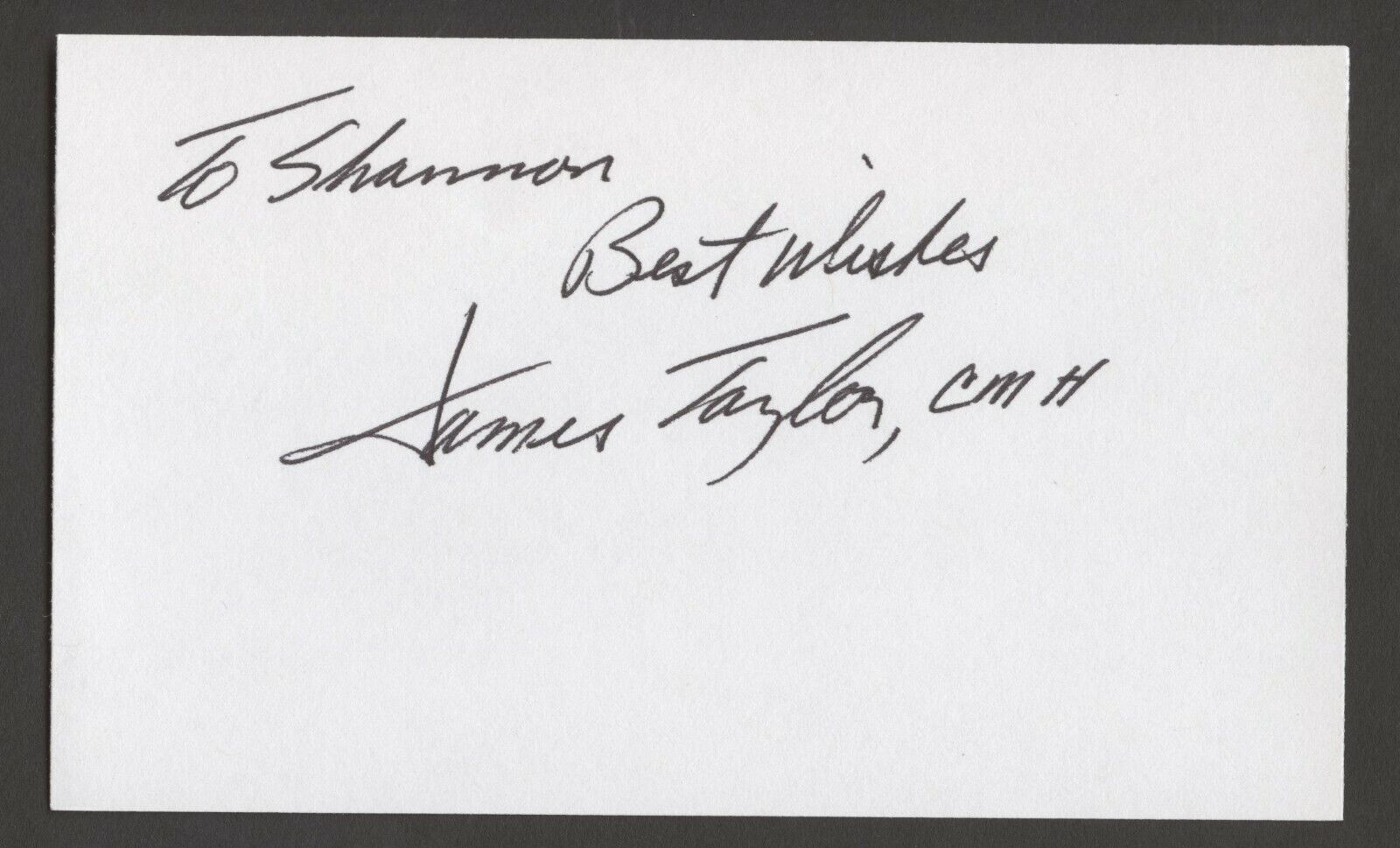James A. Taylor d2020 signed autograph auto 3x5 card MOH US Army Vietnam W078