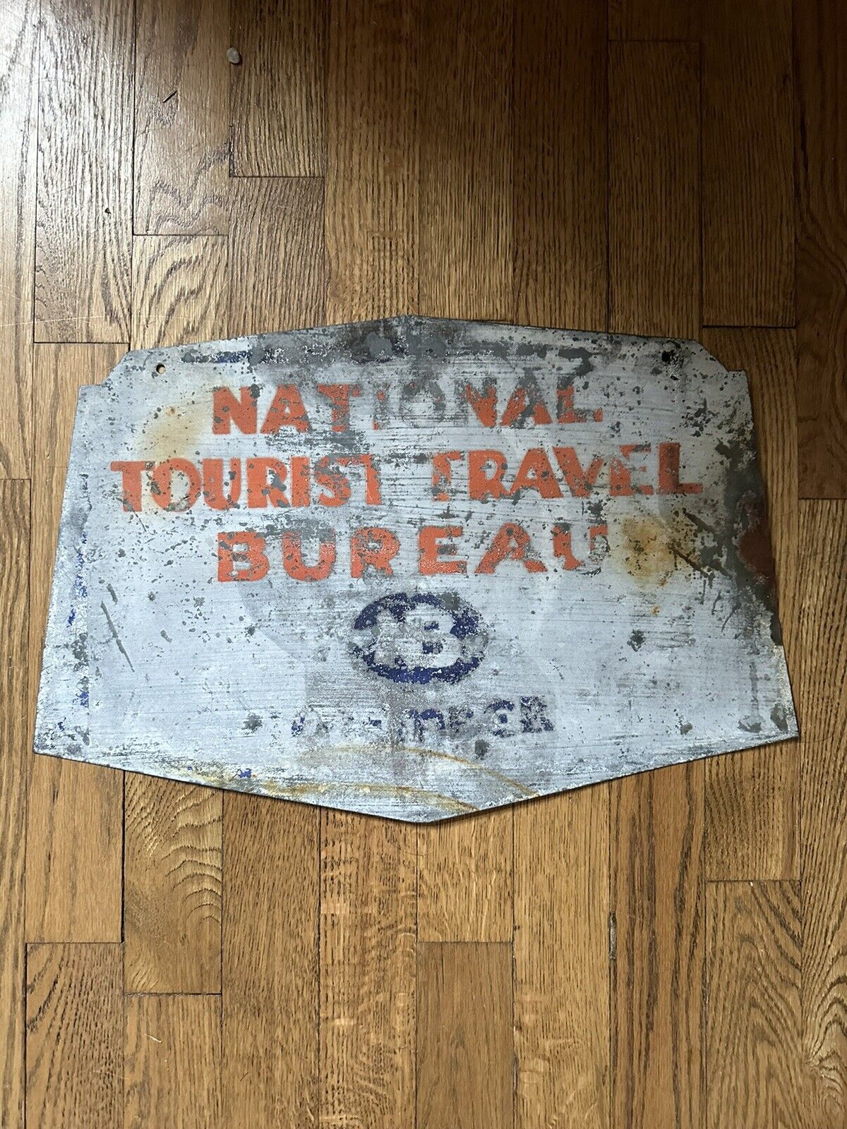 1940s Rare national tourist travel bureau sign Service Shield Sign AAA Motorist
