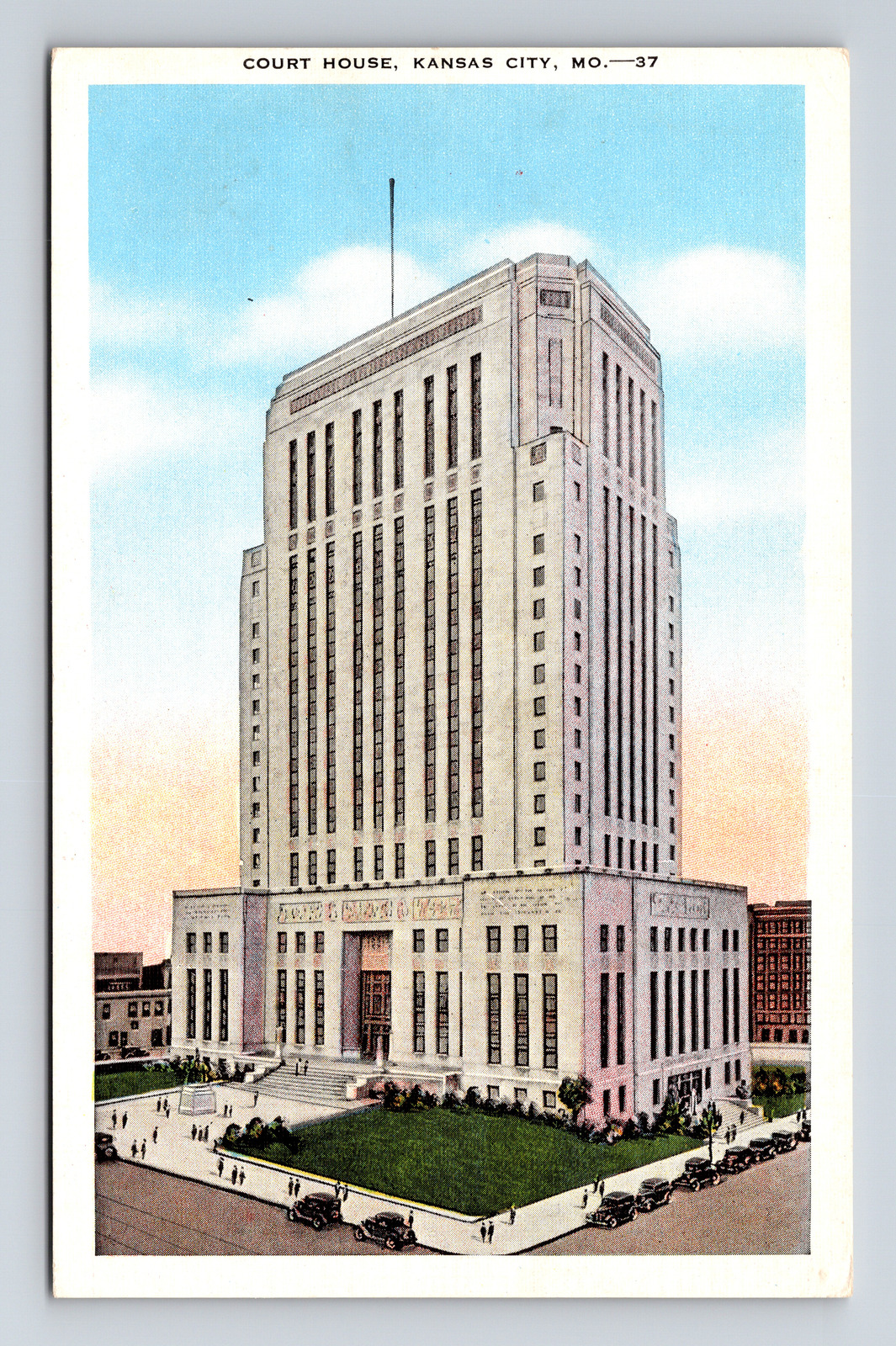 Linen Postcard Kansas City MO Missouri Court House