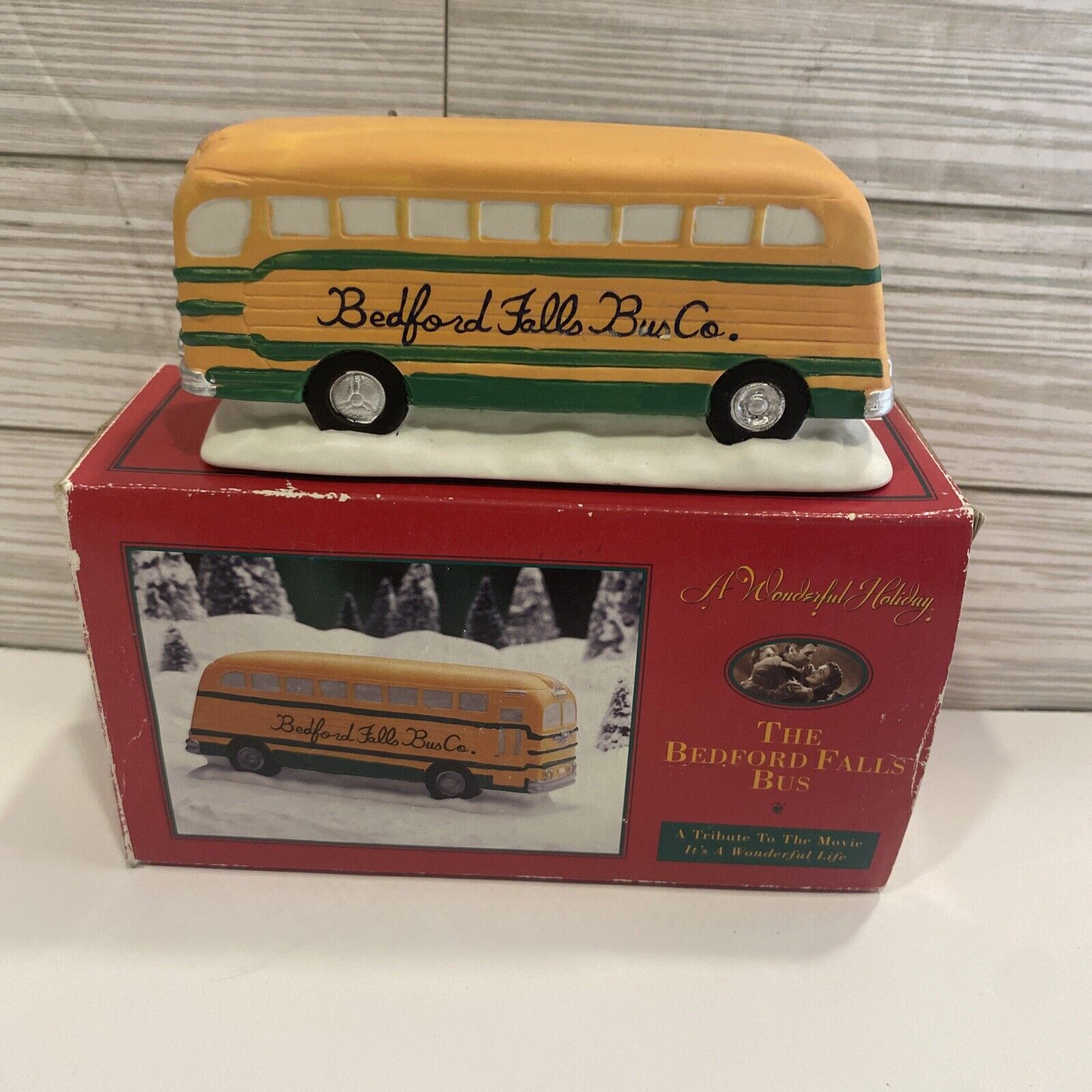 A Wonderful Holiday “It's A Wonderful Life” The Bedford Falls Bus 1994 With Box
