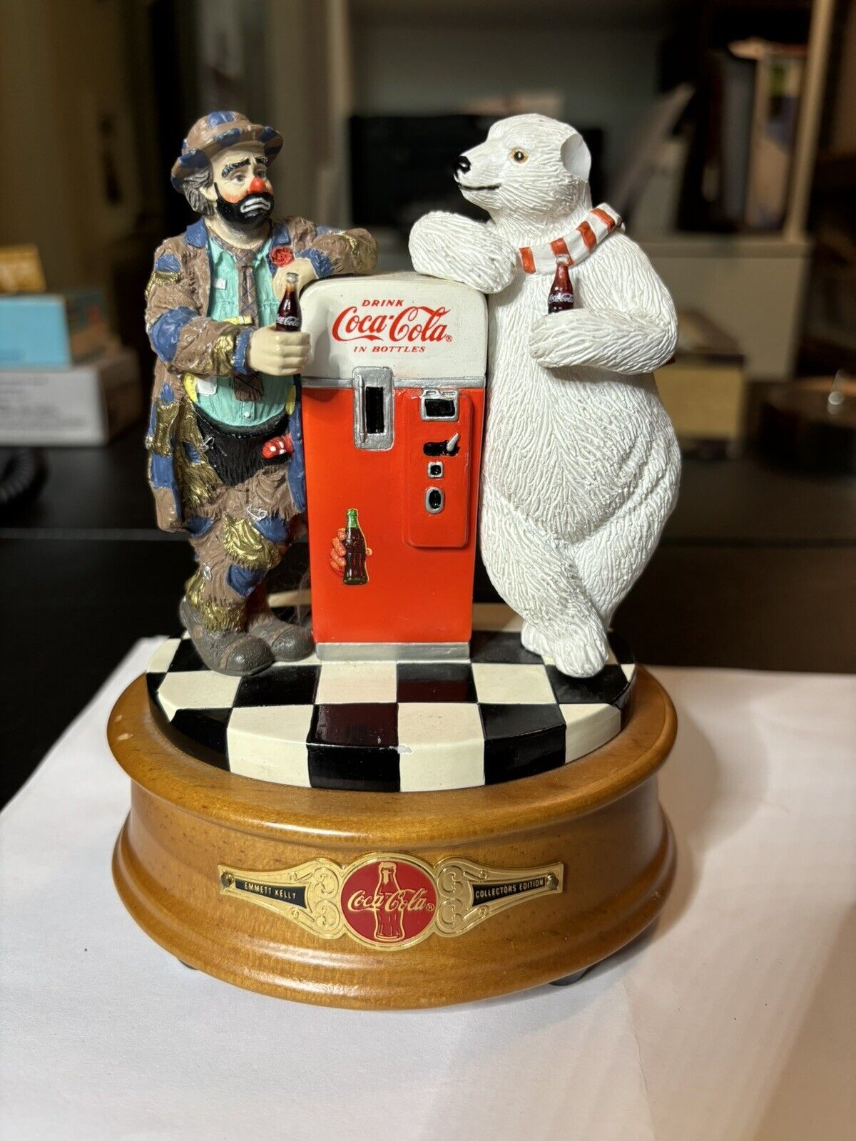 COCA COLA - “Cool Off With Coke” Emmett Kelly & Polar Bear Figurine Broken Ear