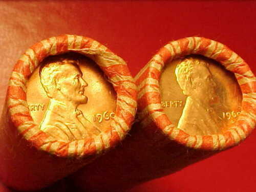 1960-P /1960-D OBW LINCOLN MEMORIAL PENNY ROLLS GEM +RED CENTS ...