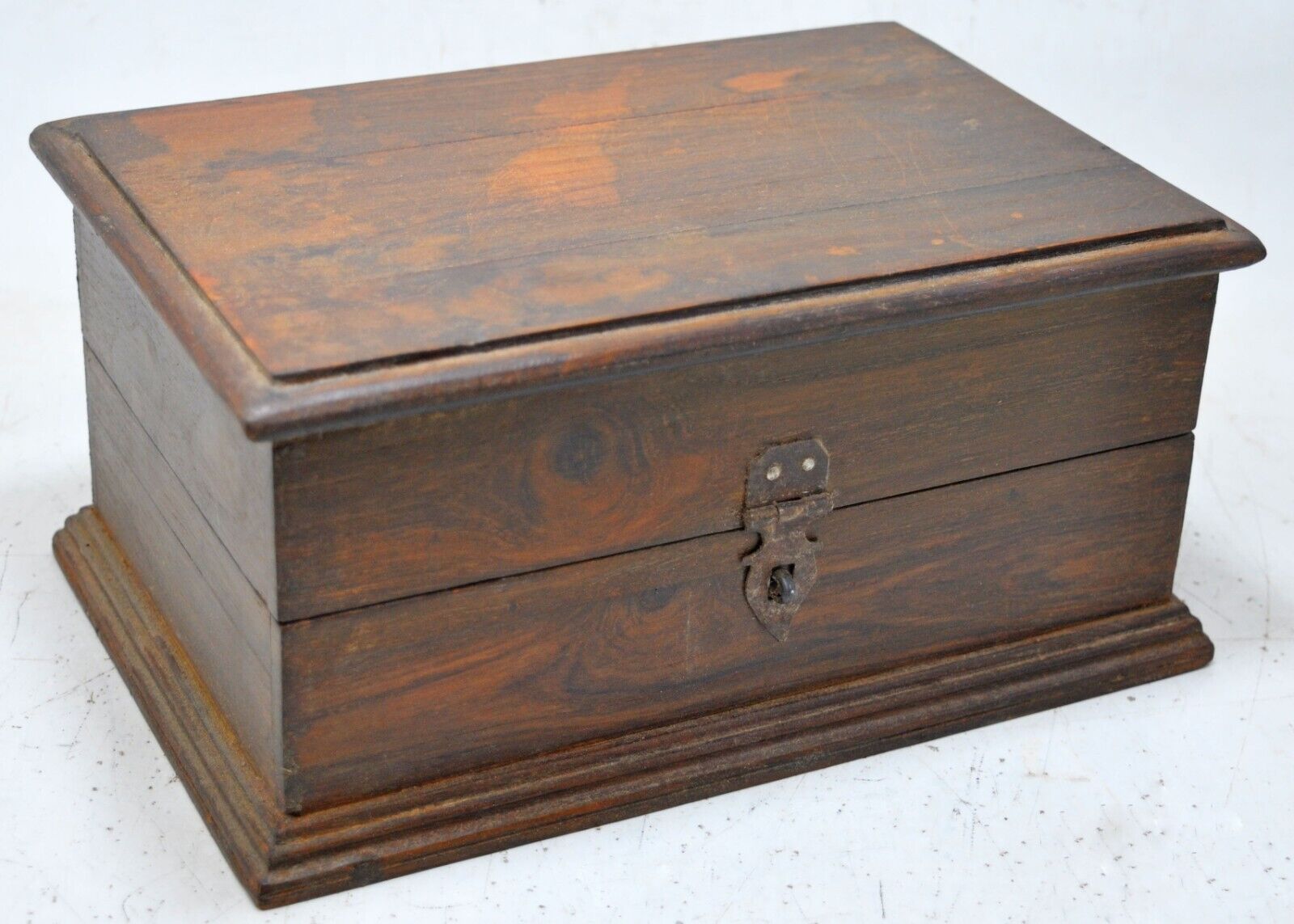Vintage Wooden Jewellery Box Original Old Hand Crafted