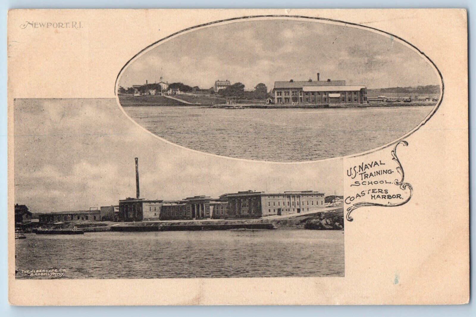 Newport Rhode Island RI Postcard US Naval Training School Coaster Harbor c1905
